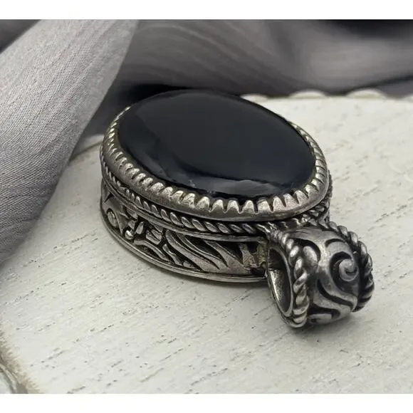 Barse Sterling Silver 925 Onyx Pendant 41.73G / 1.8in